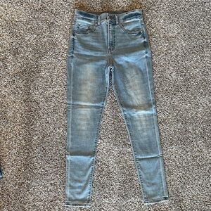 Express Womens High Rise stretch Blue Skinny Jeans